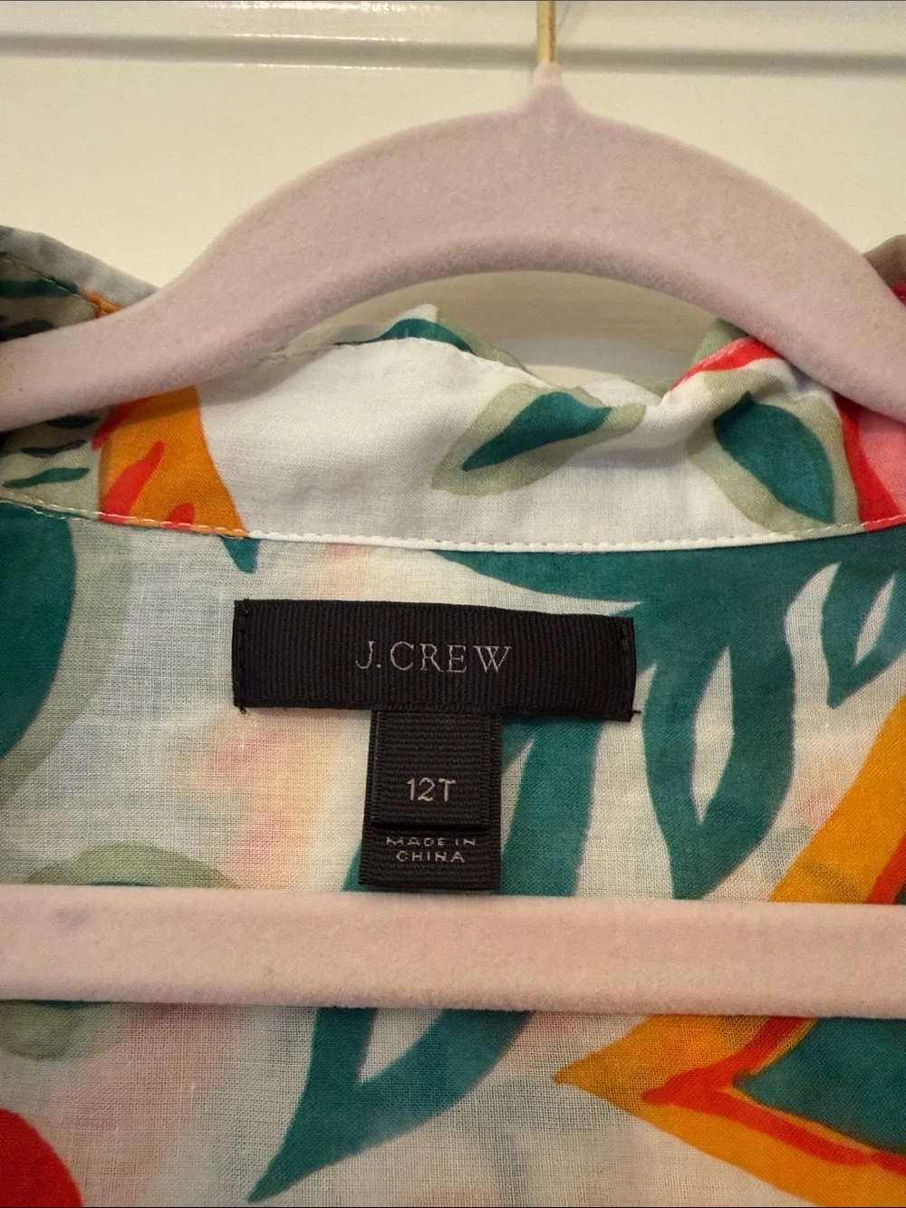 J. Crew Multicolor Floral Popover Shirt in lightweight cotton 12 T